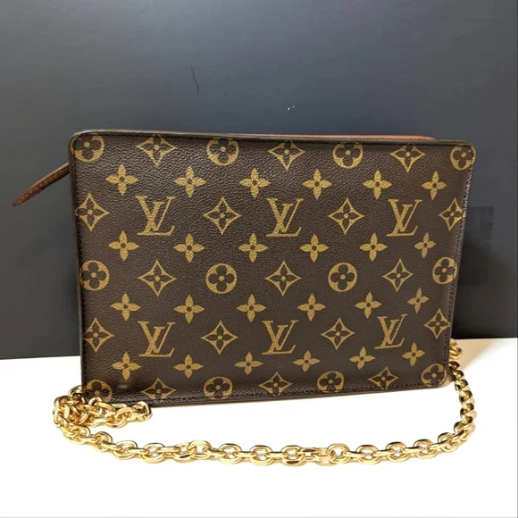 💎Authentic Louis Vuitton Homme Pochette Clutch monogram converted to crossbody - Picture 4 of 16